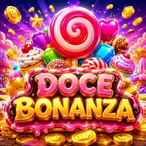 Tela do jogo Sweet Bonanza com grade 6×5 cheia de doces e multiplicadores